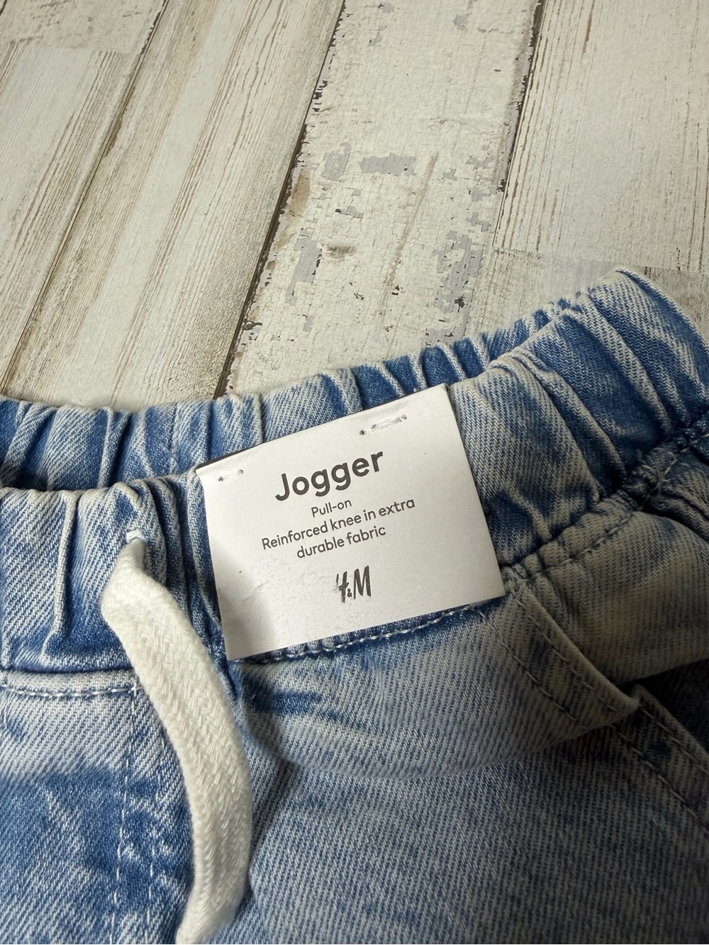 H&M Light Blue Denim Jogger Pants for Kids - Picture 4 of 5